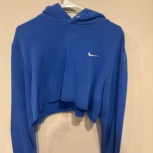 Nike Women's Royal Blue Cropped Hoodie